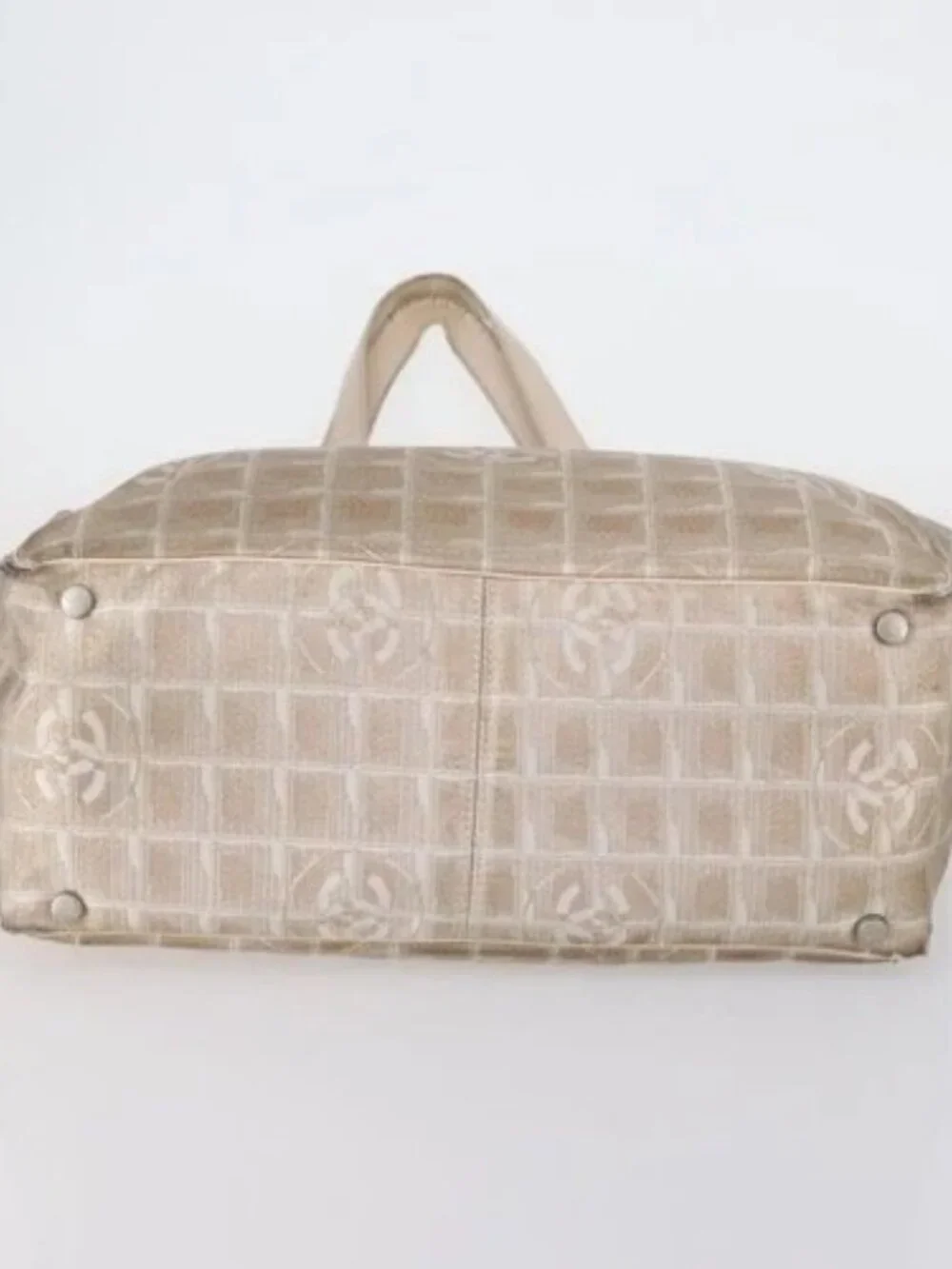CHANEL New Travel Line Tote Bag Nylon 3 Set Pink Beige CC Auth ti3465